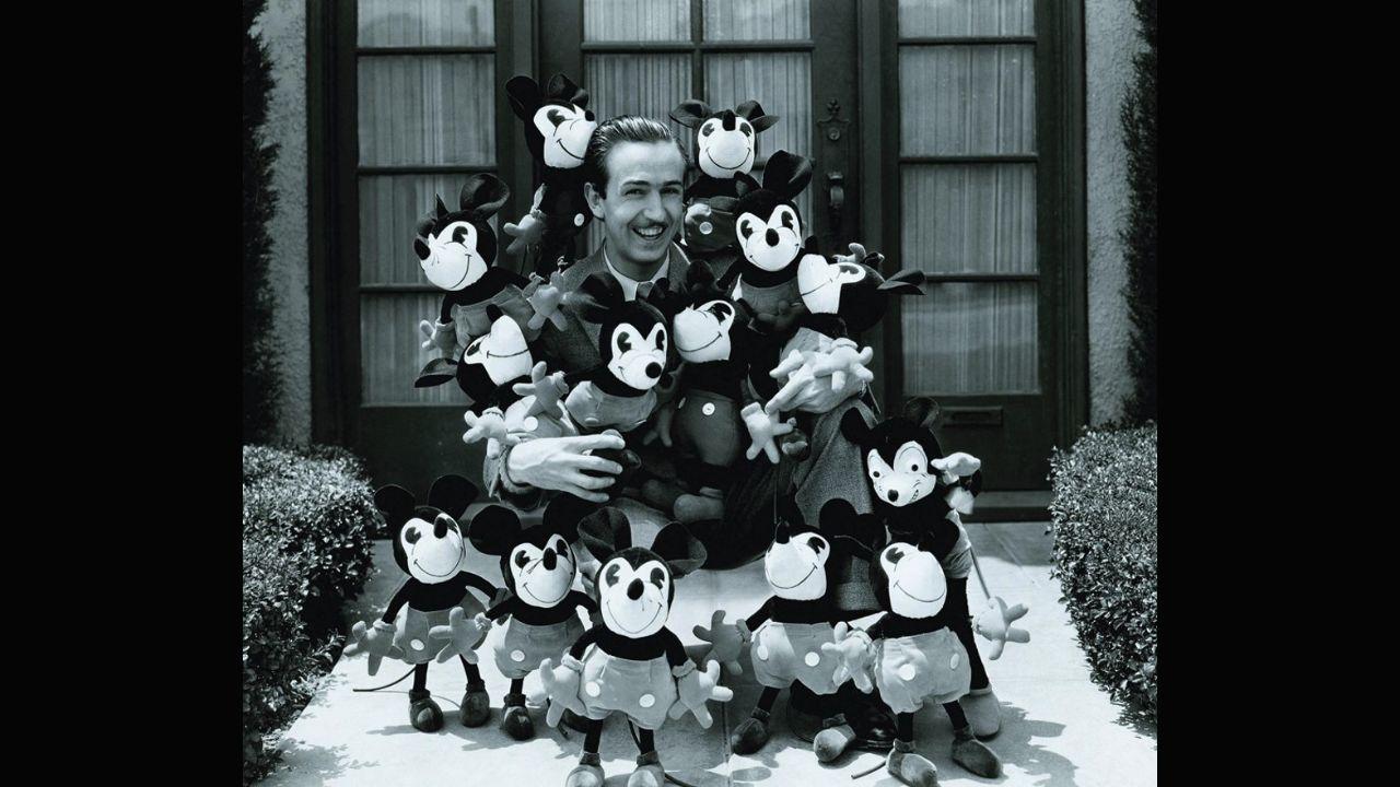 Mickey Mouse first came alive on screens in the film 'Steamboat Willie', released on November 18, 1928 — animated by Ub Iwerks and directed by Walt Disney. In this early 1930s photo courtesy of The Walt Disney Company, Walt Disney is seen surrounded by Mickey Mouse puppets. Photo: AFP